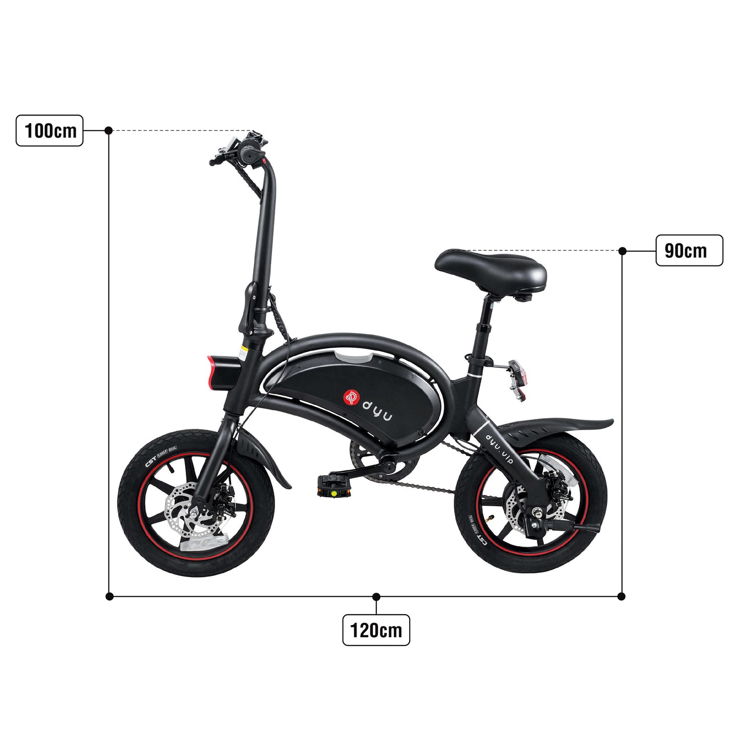 Bicicleta electrica DYU D3F , pliabila cu motor de 36V 250W , baterie de 10 ah , cu autonomie asistata de pana la 50 km !